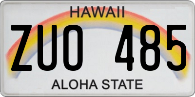 HI license plate ZUO485