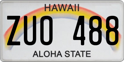 HI license plate ZUO488