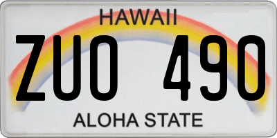 HI license plate ZUO490
