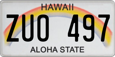 HI license plate ZUO497