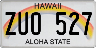 HI license plate ZUO527