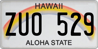 HI license plate ZUO529