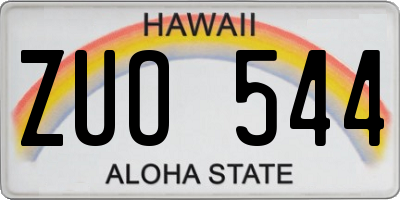 HI license plate ZUO544