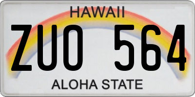 HI license plate ZUO564
