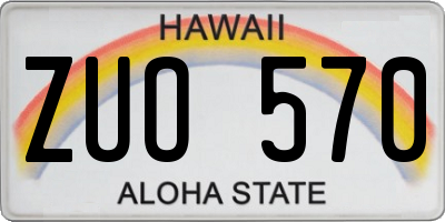HI license plate ZUO570