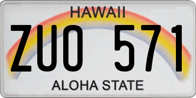 HI license plate ZUO571