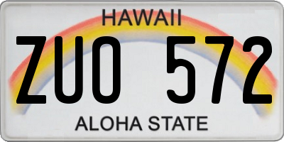 HI license plate ZUO572