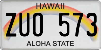 HI license plate ZUO573