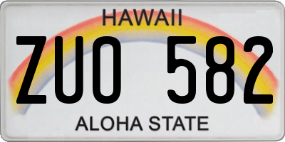 HI license plate ZUO582