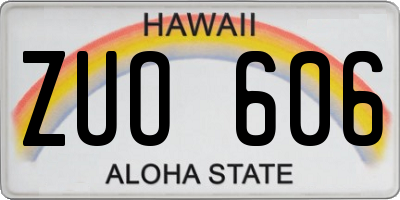 HI license plate ZUO606