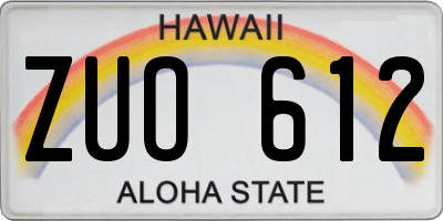 HI license plate ZUO612