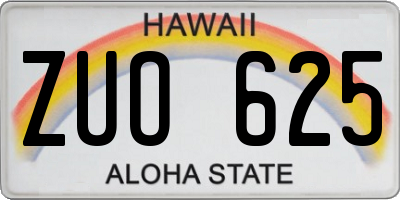HI license plate ZUO625