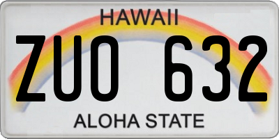 HI license plate ZUO632