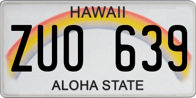 HI license plate ZUO639