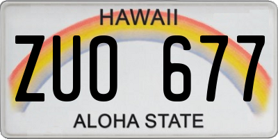 HI license plate ZUO677