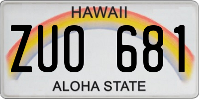 HI license plate ZUO681