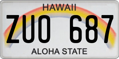 HI license plate ZUO687