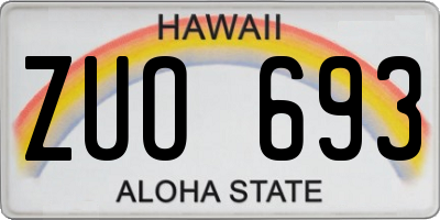 HI license plate ZUO693
