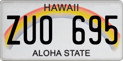 HI license plate ZUO695