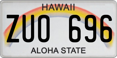 HI license plate ZUO696