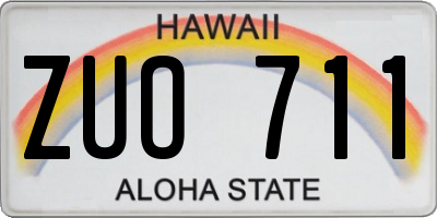 HI license plate ZUO711