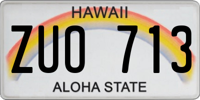 HI license plate ZUO713