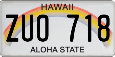 HI license plate ZUO718