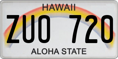 HI license plate ZUO720