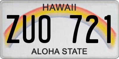HI license plate ZUO721