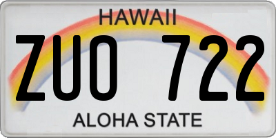 HI license plate ZUO722