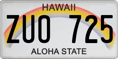 HI license plate ZUO725