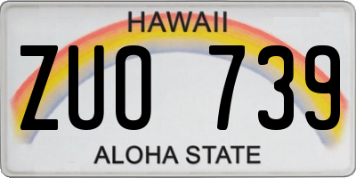HI license plate ZUO739