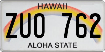 HI license plate ZUO762