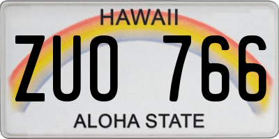 HI license plate ZUO766