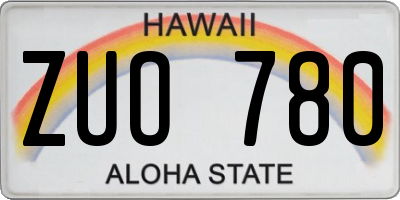 HI license plate ZUO780