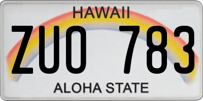 HI license plate ZUO783
