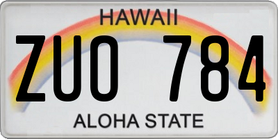 HI license plate ZUO784