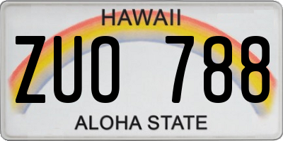 HI license plate ZUO788