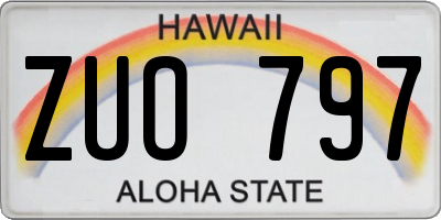 HI license plate ZUO797