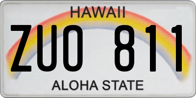 HI license plate ZUO811