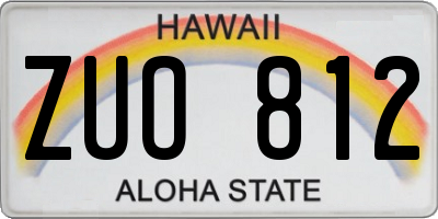 HI license plate ZUO812