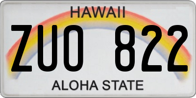 HI license plate ZUO822