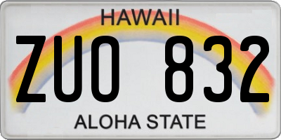 HI license plate ZUO832
