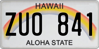 HI license plate ZUO841