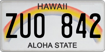 HI license plate ZUO842