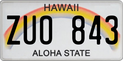 HI license plate ZUO843