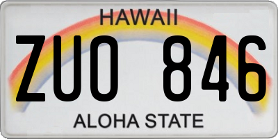 HI license plate ZUO846