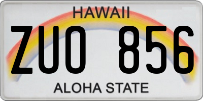 HI license plate ZUO856