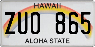HI license plate ZUO865