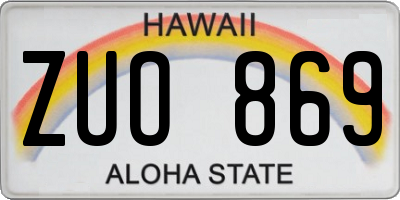 HI license plate ZUO869